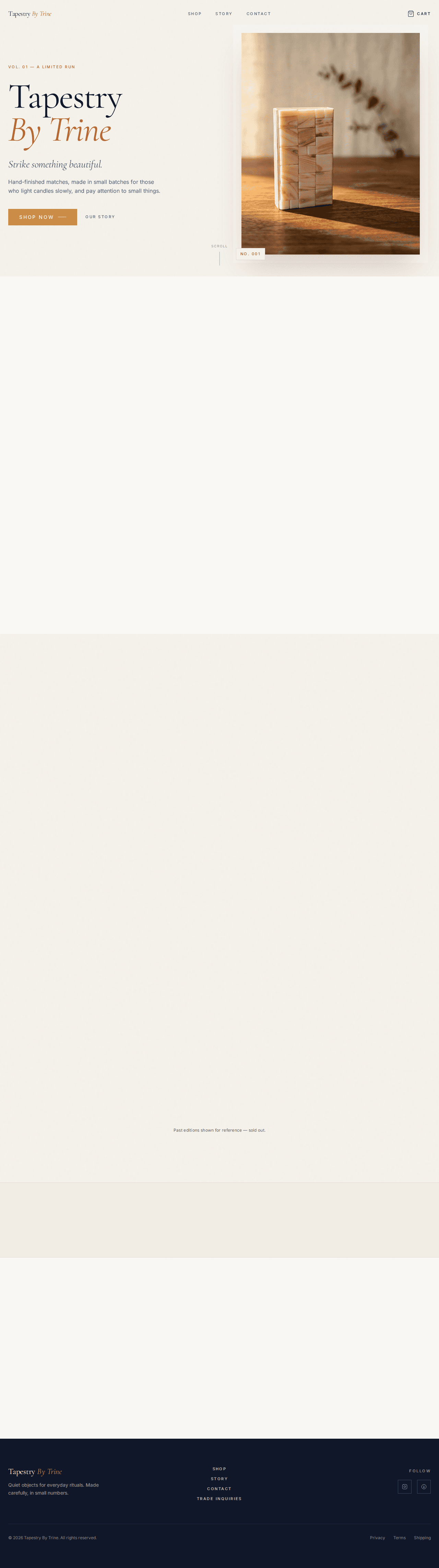 Preview av nettsiden Tapestry By Trine